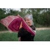 Foulard reversible rose fushia et crème