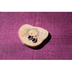 Boucles d'oreille pendantes en argent et tourmaline