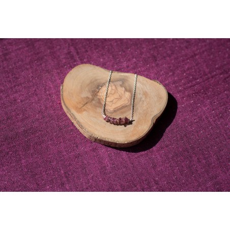 Collier en argent et tourmaline rose