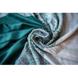 Foulard reversible vert et crème
