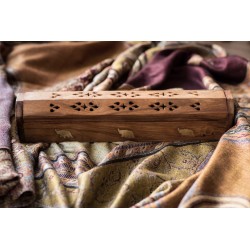 Boite de rangement en bois et bruleur d'encens