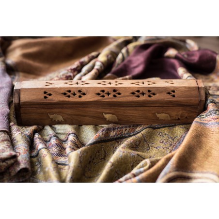 Wooden incense burner box