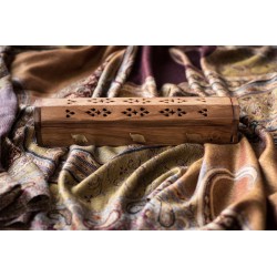 Boite de rangement en bois et bruleur d'encens