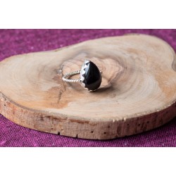 Bague en argent et onyx