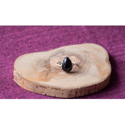 Bague en argent et onyx
