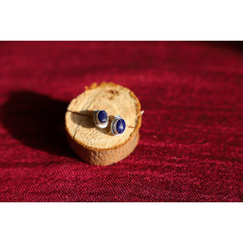 Boucles d'oreilles en argent et lapis lazuli