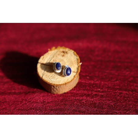 Boucles d'oreilles en argent et lapis lazuli