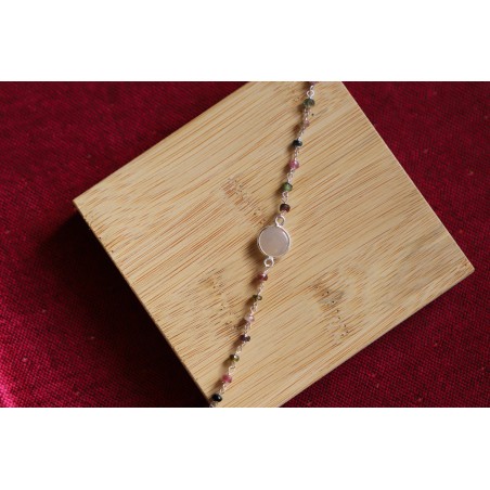 Bracelet avec tourmaline multicolore et sugar druzy