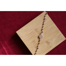 Bracelet avec tourmaline multicolore et sugar druzy