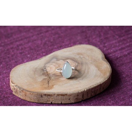Bague en argent et aigue-marine