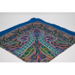 Blue and pink silk square
