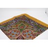 Carré de soie jaune paisley bleu et rouge