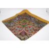 Yellow, red and green silk square