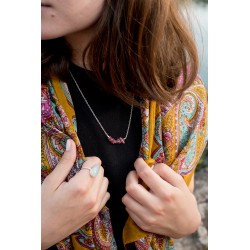 Collier en argent et tourmaline rose