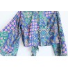 Retro bohemian wrap blouse
