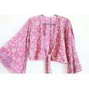 Chemisier rose doré cache coeur retro