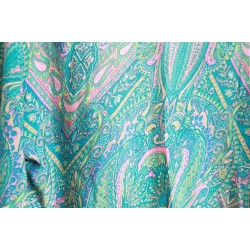 Green wrap blouse with pattern