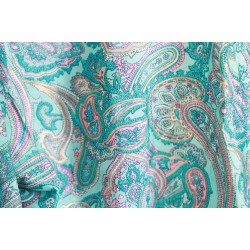 Turquoise pink wrap blouse