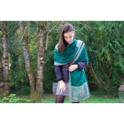 Green and nude scarf
