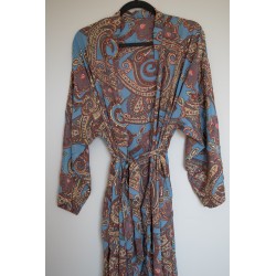 Kimono long bleu