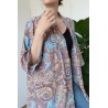 Kimono court bleu et gris