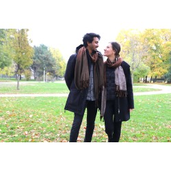 foulard marron unisexe
