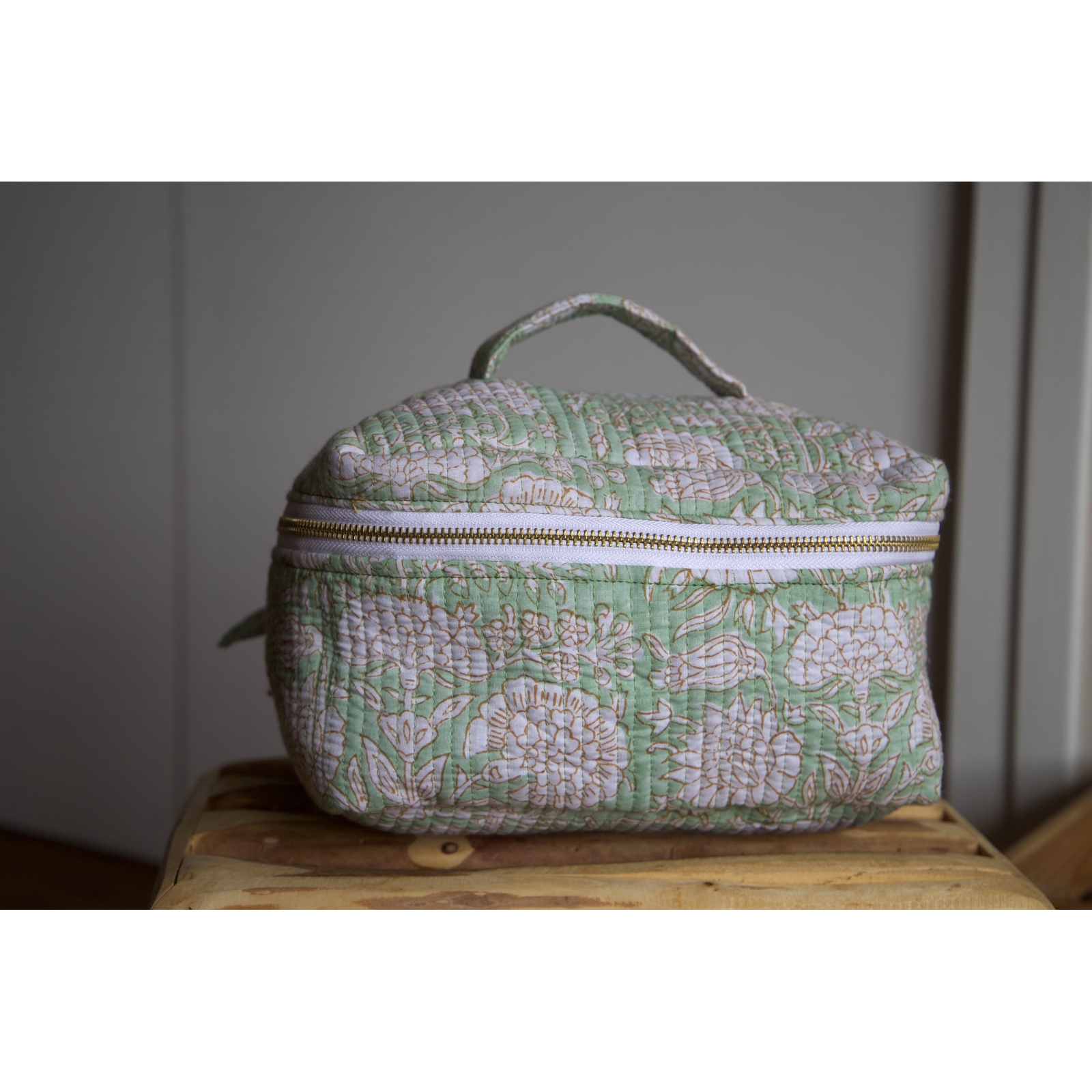 Trousse de toilette type vanity vert