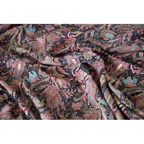 Kimono court noir rose et doré