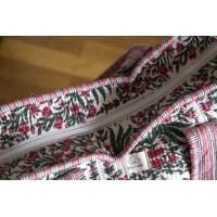 Sac cabas en coton à fleurs avec fermeture éclair