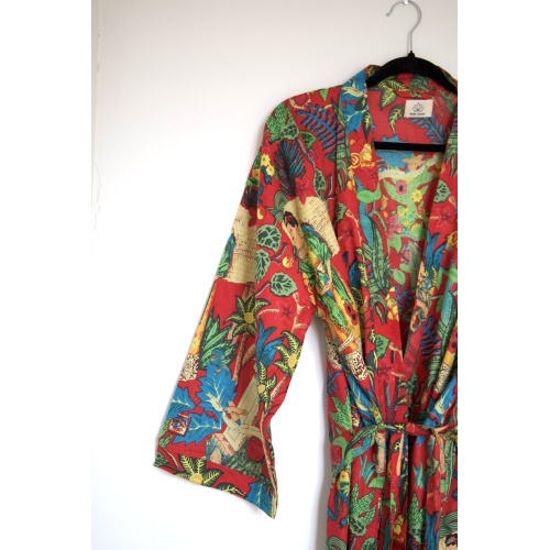 Kimono en coton Frida Khalo rouge