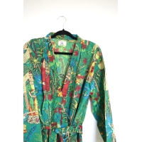 Kimono en coton Frida Kahlo vert
