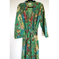 Kimono en coton Frida Kahlo vert