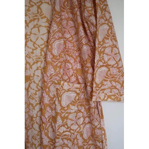 Kimono en coton moutarde