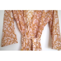 Kimono en coton moutarde