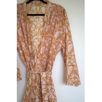 Kimono en coton moutarde