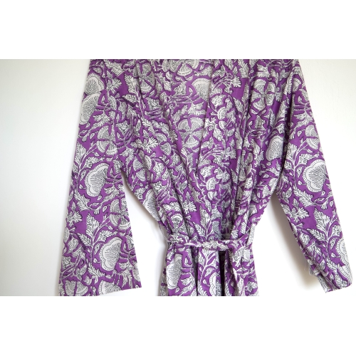 Kimono en coton violet