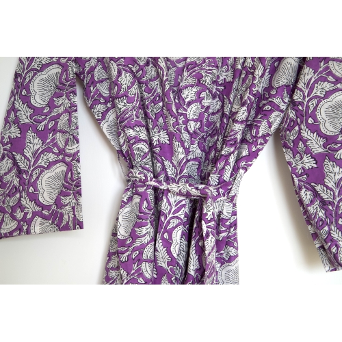 Kimono en coton violet