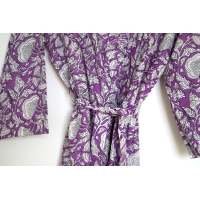 Kimono en coton violet