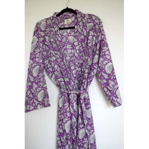 Kimono en coton violet