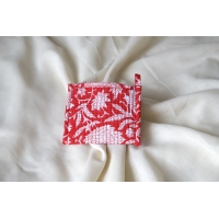 Petit porte monnaie coton matelassé rouge