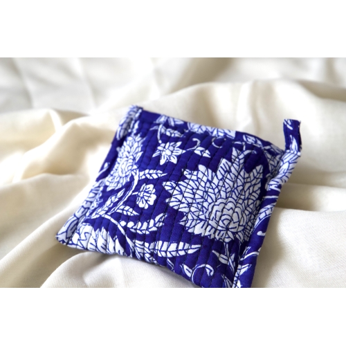 Petit porte monnaie coton matelassé bleu