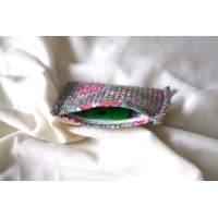 Porte monnaie coton matelassé bleu rose vert