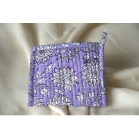 Porte monnaie coton matelassé violet pastel