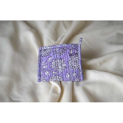 Porte monnaie coton matelassé violet pastel
