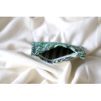 Porte monnaie coton matelassé vert et bleu