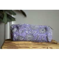 Trousse à crayon matelassé violet