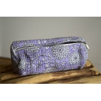 Trousse à crayon matelassé violet