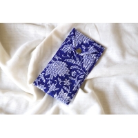 Etui à lunette en coton matelassé bleu