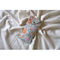 Etui à lunette en coton matelassé jaune et vert
