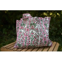 Sac cabas en coton à fleurs
